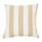 Hello Honey® 20'' Square Beige Striped Cotton Pillow Cover